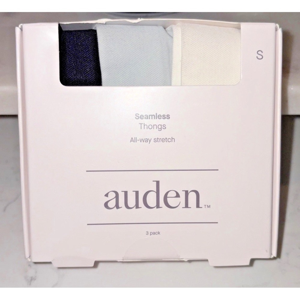 Auden Seamless Thong Panties - Multicolor Nylon/Spandex - 3 Pack - Sz S (4-6)